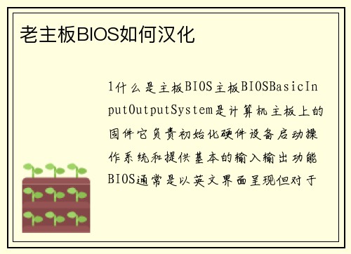 老主板BIOS如何汉化